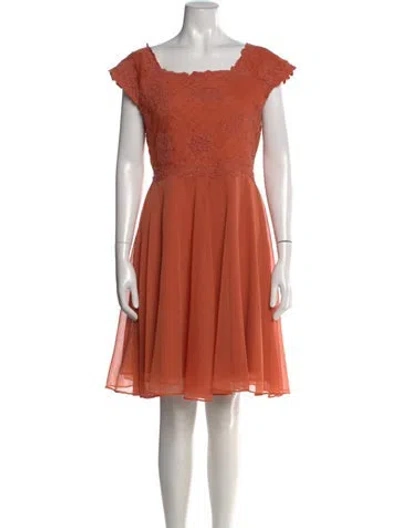 Pre-owned Reiss Lace Pattern Mini Dress In Orange