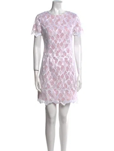 Pre-owned Reiss Lace Pattern Mini Dress In Pink