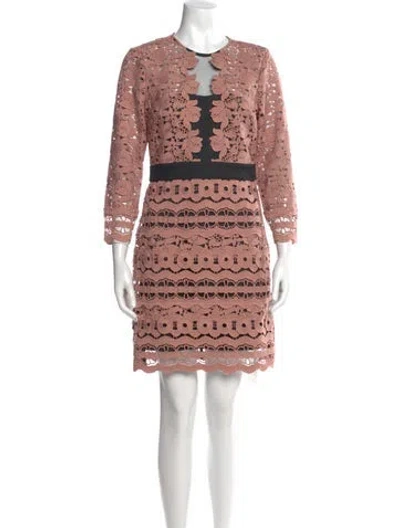 Pre-owned Reiss Lace Pattern Mini Dress In Pink