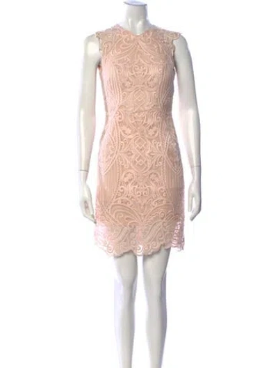 Pre-owned Reiss Lace Pattern Mini Dress In Pink