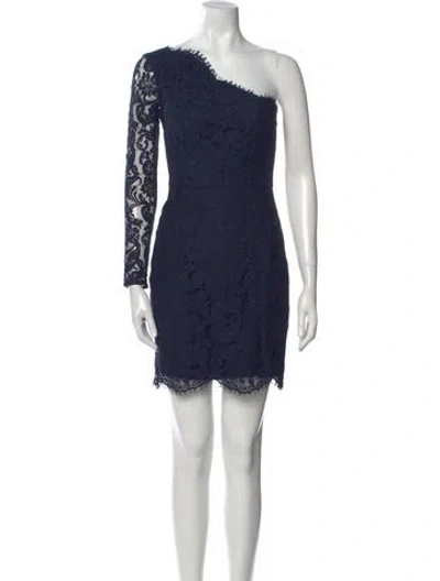 Pre-owned Reiss Lace Pattern Mini Dress W/ Tags In Blue