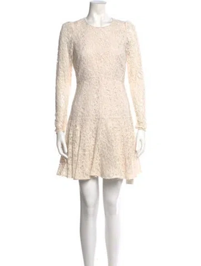Pre-owned Reiss Lace Pattern Mini Dress W/ Tags In Neutral