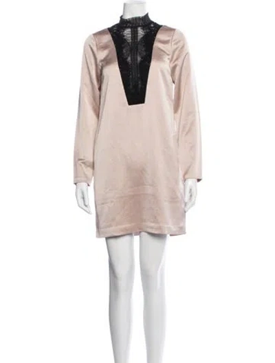 Pre-owned Reiss Lace Pattern Mini Dress W/ Tags In Pink