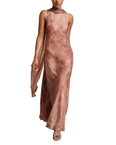 REISS LACEY PRINTED SCARF DRESS