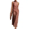 Reiss Pale Pink Chiffon Floral Cape Maxi Dress In Burgundy