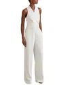 Reiss Emilia Tailored Linen-blend Jumpsuit In White