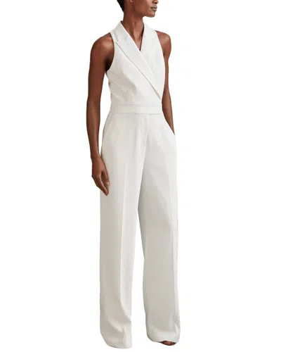 Reiss Lainey Tux Jumpsuit In White