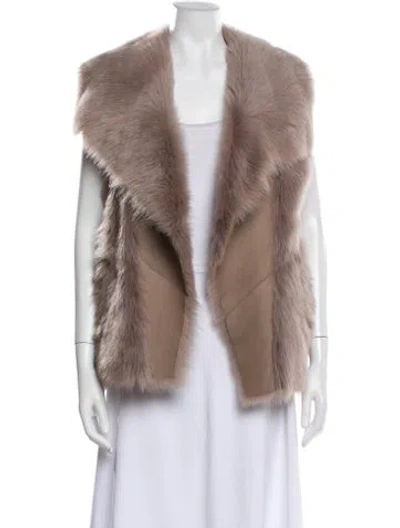 Pre-owned Reiss Lambskin Vest In Neutral