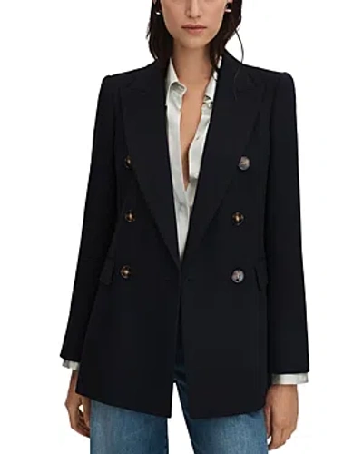 Reiss Lana Double Breasted Blazer In Navy