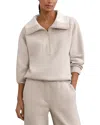 Reiss Stone Interlock Half-zip Drawstring-hem Sweatshirt In Neutral