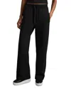Reiss Black Wide-leg Jersey Drawstring Joggers In Black