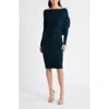 Reiss Lara One-shoulder Rib Sweater Dress In Teal