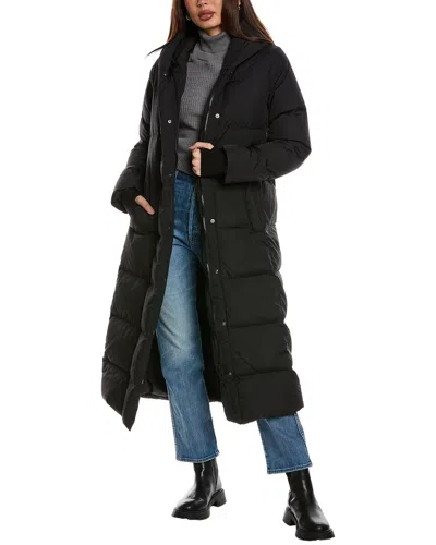 Reiss Larissa Long Length Puffer Coat In Black