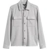 Reiss Soft Grey Mouline Merino Wool Button-through Shirt In Gray