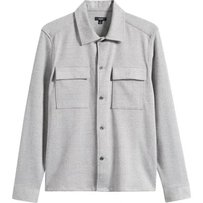 REISS REISS LAROY GREY GLEN CHECK BUTTON-UP OVERSHIRT