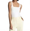 Reiss Laurie Square Neckjersey Bodysuit In White In White