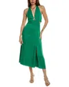 Reiss Green Fitted Halter Neck Midi Dress