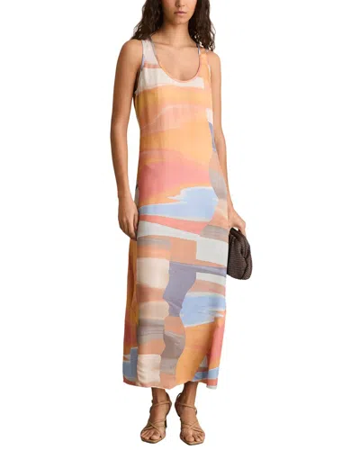 Reiss Layla Sunset Print Sleeve Dress In Pink