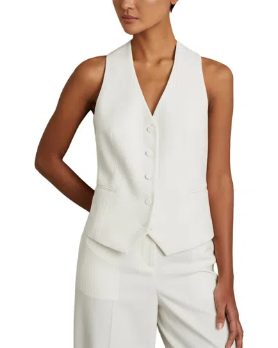 Reiss Leanna Wool-blend Tux Waistcoat In White
