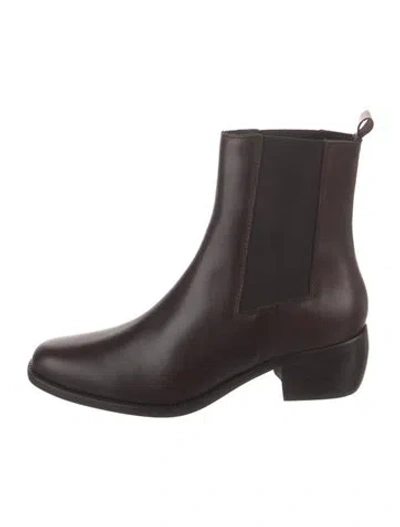 Pre-owned Reiss Leather Chelsea Boots In Brown
