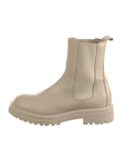 Pre-owned Reiss Leather Chelsea Boots In Neutral