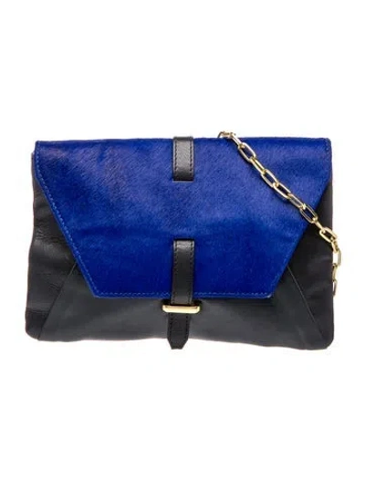 Pre-owned Reiss Leather Clutch In Blue