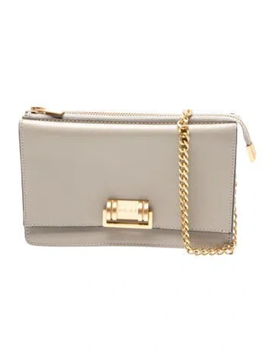Pre-owned Reiss Leather Crossbody Bag In Neutrals