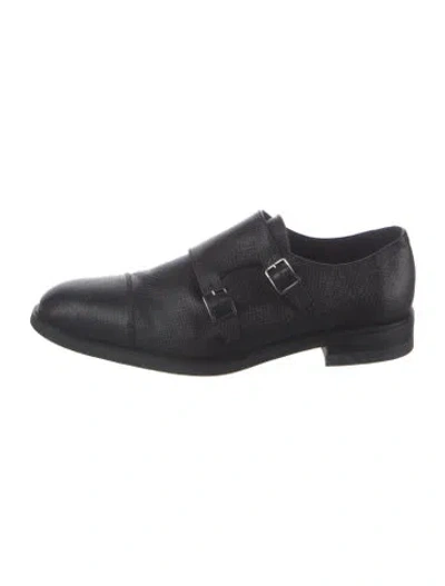 Pre-owned Reiss Leather Monk Straps In Blue