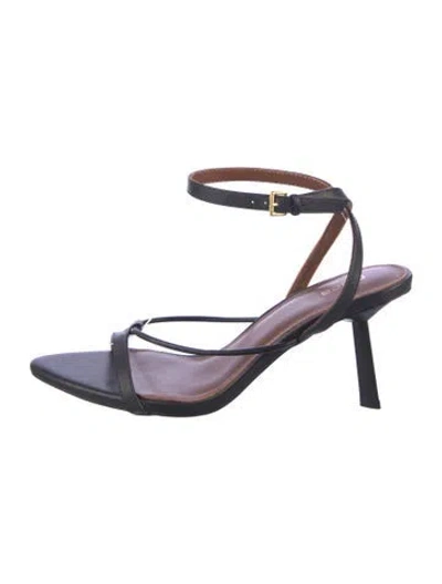 Pre-owned Reiss Leather Sandals In Black