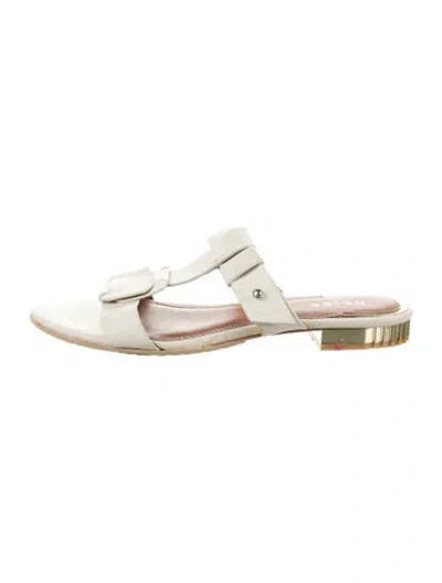 Pre-owned Reiss Leather Slides In Neutral