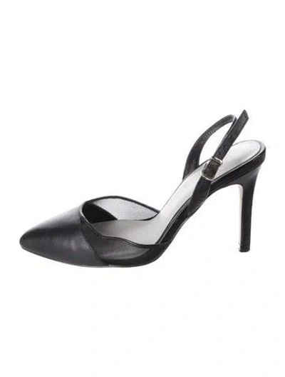Pre-owned Reiss Leather Slingback Pumps In Black