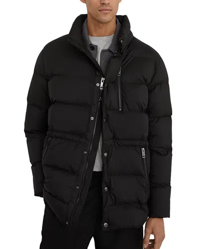 Reiss Lebane Hooded Quilted Puffer Casual Jacket In Black