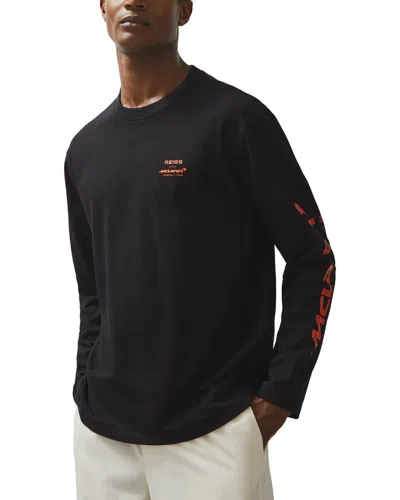 Reiss Legacy Ombre Tyre Print T-shirt In Black