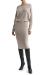Reiss Leila Long Sleeve Blouson Knit Dress