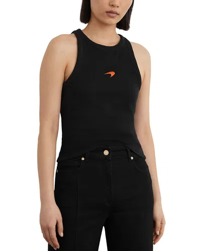 Reiss Lella Waffle Mclaren Sleeveless Top In Black