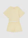 Reiss Lemon Cotton-blend Sweatshirt And Shorts Set