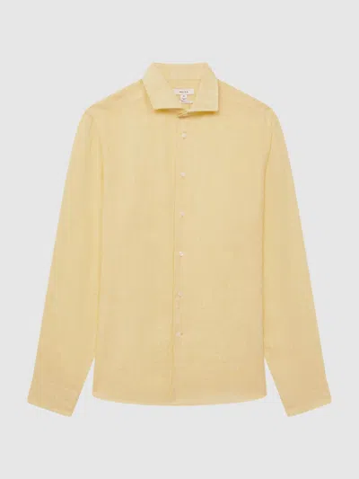 Reiss Lemon Ruban Linen Button-through Shirt