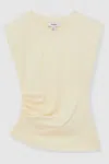 Reiss Kids' Lemon 13-14 Yrs Cotton Jersey Cap Sleeve Ruched Top