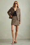 Reiss Womens Black/camel Lena Houndstooth-pattern Woven Mini Skirt In Black/camel