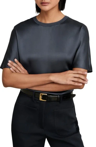 Reiss Lena Dolman Sleeve Silk Top In Blue