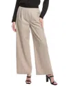 Reiss Lena Logo Wool-blend Wide Leg Pant In Brown