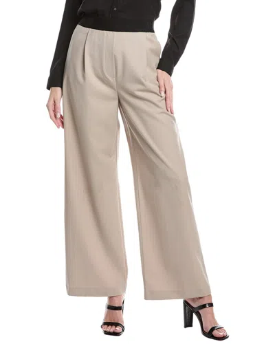 Reiss Lena Logo Wool-blend Wide Leg Pant In Brown