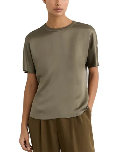 Reiss Lena Silk Top In Brown