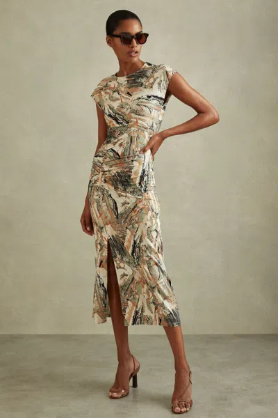 Reiss Lennia - Multi Printed Jersey Midi Dress, Xs