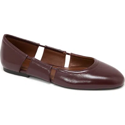 Reiss Leona Cutout Ballet Flat In Burgundy
