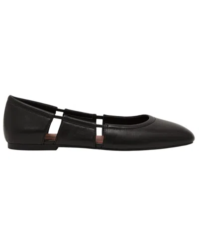 Reiss Leona Leather Flat In Black