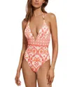 Reiss Leonora Fern Print Deep V Swimsuit In Pink
