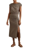 Reiss Leonore Midi Dress In Mocha