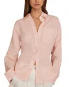 Reiss Womens Pale Pink Leora Tie-back Slim-fit Linen Shirt In Pink