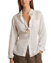 Reiss Leora Fitted Linen Shirt In White